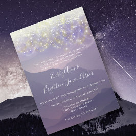 Invitation Fairy Lumières Violet Violet Mariage