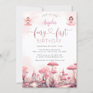Invitation Fairy Magique Première fête d'anniversaire Invitat