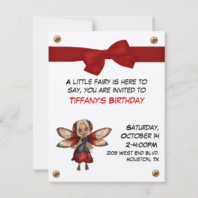 Invitation Fairy Party (Devant)