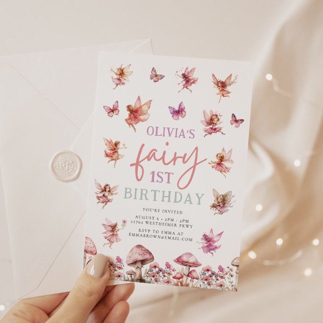 Invitation Fairy Premier Anniversaire Champignon 1er (Créateur téléchargé)