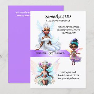 Invitation Fairy princess african american conte thème