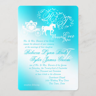 Invitation Fairy Tale Carriage Aqua Mariage