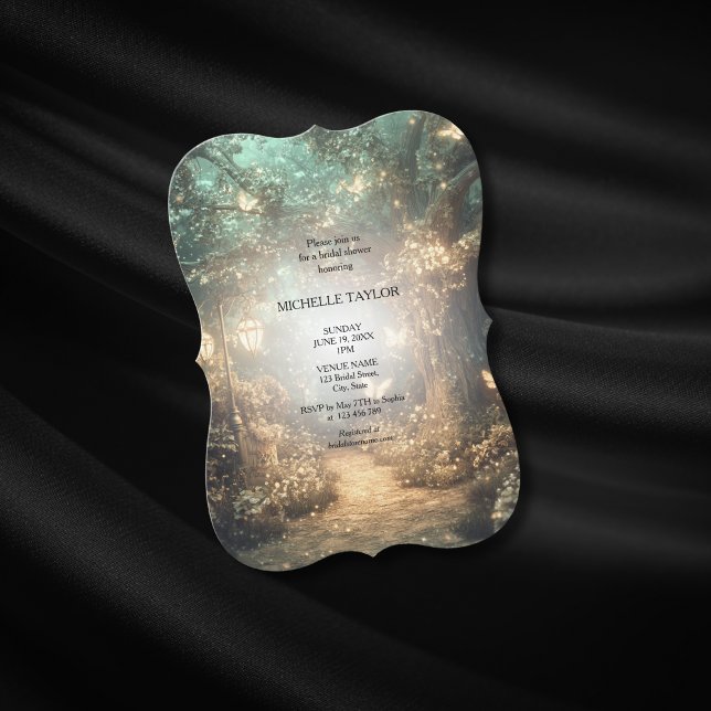 Invitation Fairy Tale Enchanted Forest Élégant Floral Bridal (Créateur téléchargé)
