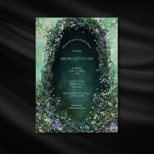 Invitation Fairy Tale Enchanted Forest Élégant Floral Bridal
