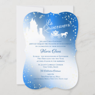 Invitation Fairy Tale Quinceanera Sapphire Sparkle Castle Inv