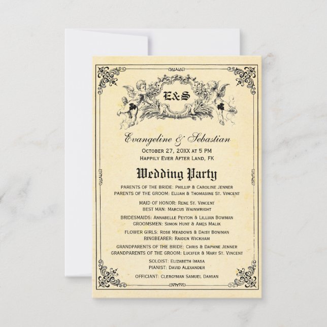Invitation Fairy Tale Storybook Wedding Programs (Devant)