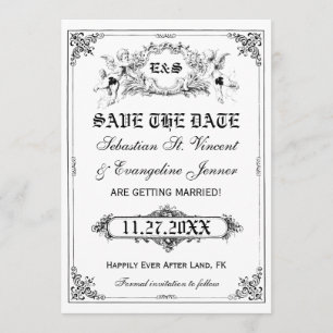 Invitation Fairy Tale Storybook Wedding Save the Date Cards