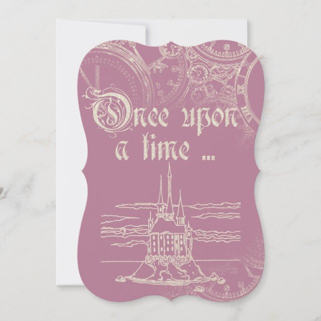 Invitation Fairy Tale Thème Parties scintillant blanche Encha (Devant)