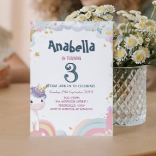 Invitation Fairy tale unicorn Anniversaire de enfant