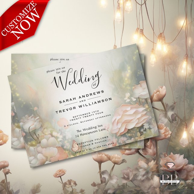 Invitation Fairy Tale Woodland Fairycore Romance (Easy to Customize)