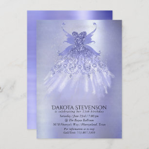 Invitation Fairy Wing Lavender Gown Fleur d'iridescente vio