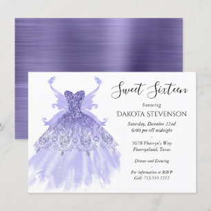 Invitation Fairy Wing Lavender Gown   Fleur d'iridescente vio
