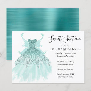 Invitation Fairy Wing Mint Gown   Luxe Pearl Green Aqua Sheen