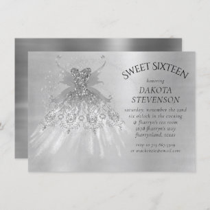 Invitation Fairy Wing Silver Gown   Platine Faux Sheen