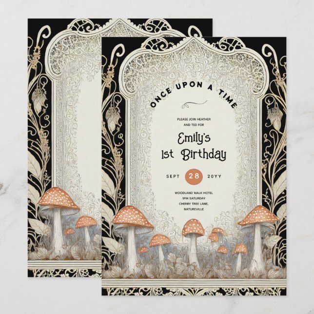 INVITATION FAIRYCORE FAIRYTALE BABYSHOWER 1ER ANNIVERSAIRE TO (Devant / Derrière)
