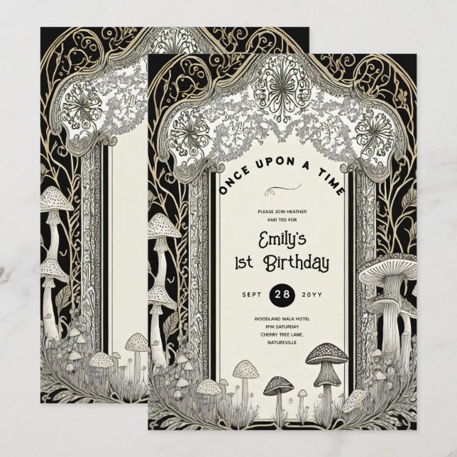 INVITATION FAIRYCORE FAIRYTALE BABYSHOWER 1ER ANNIVERSAIRE TO (Devant / Derrière)