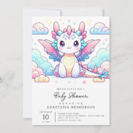 Invitation Fairytale Baby shower moderne Dragon