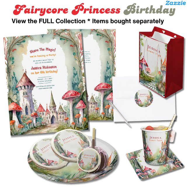 Invitation Fairytale Castle Mariage Fairycore Champignons Mag (Créateur téléchargé)