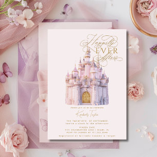 Invitation Fairytale Castle Storybook Fête des mariées rose