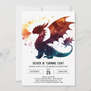 Invitation Fairytale Dragon Anniversaire numérique
