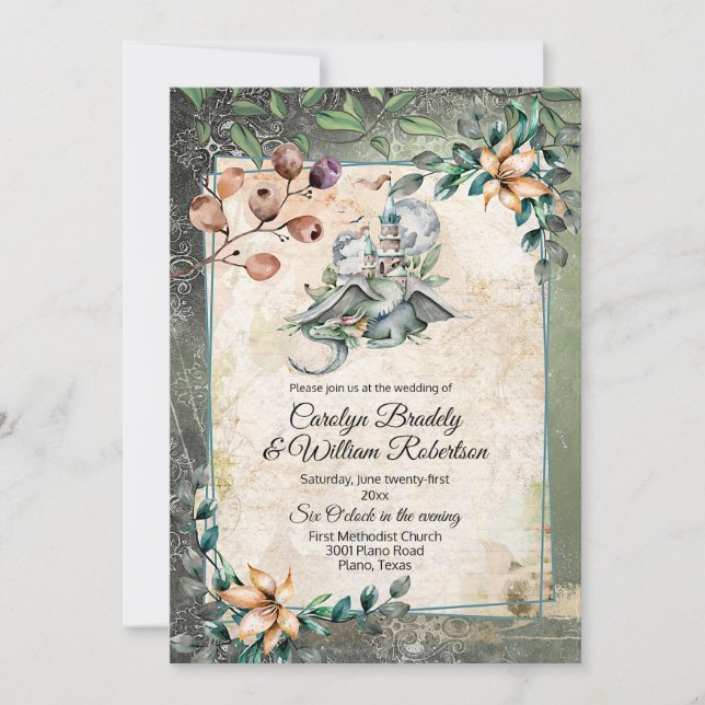 Invitation Fairytale Dragon Mariage (Devant)
