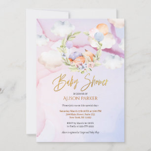 Invitation Fairytale Forest Fox Pink Sky Dream   BABY SHOWER