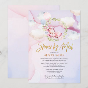 Invitation Fairytale Pink Unicorn Dream   Baby shower par cou