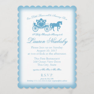 Invitation Fairytale Prince Baby shower bleu