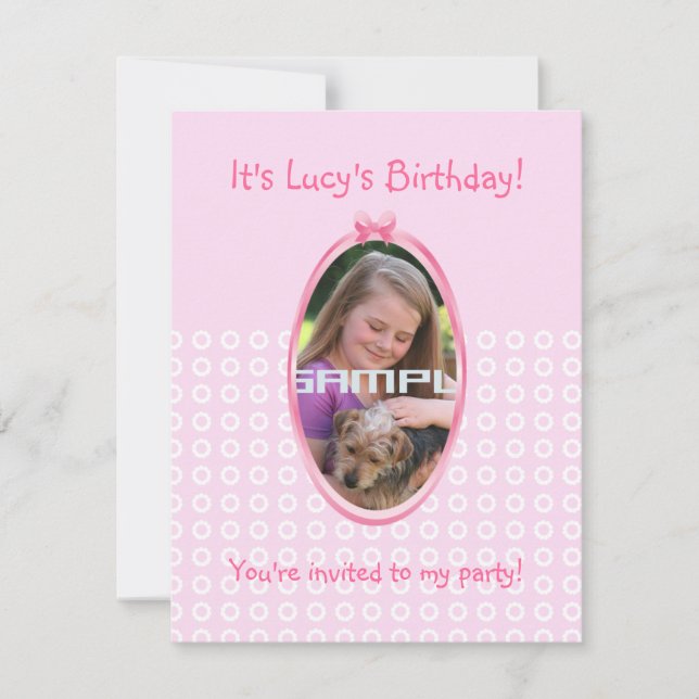 Invitation Fairytale Princess à Pink Birthaday (Devant)