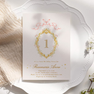 Invitation Fairytale Princess Big Number Fille fête d'anniver