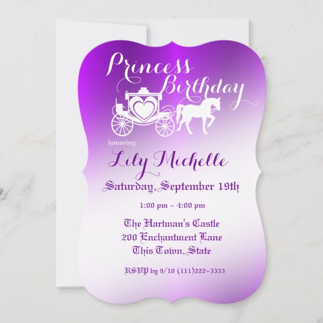 Invitation Fairytale Princess Carrie Anniversaire (Devant)