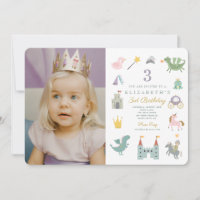 Fairytale Princess Dragon Photo Anniversaire