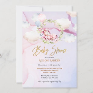 Invitation Fairytale Rose Unicorn Dream Cloud   BABY SHOWER