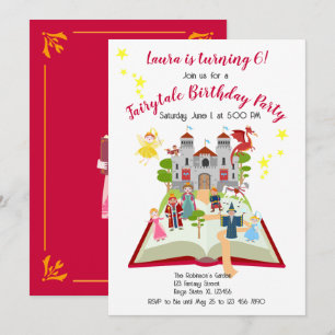 Invitation Fairytale Stories Fille fête d'anniversaire