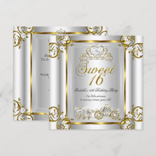 Invitation Fairytale Sweet 16 16e anniversaire Gold Silver 3