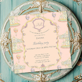 Invitation Fairytale Vintage Amusement Park Anniversaire