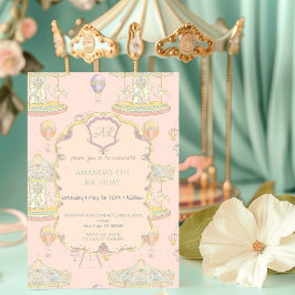 Invitation Fairytale Vintage Amusement Park Anniversaire