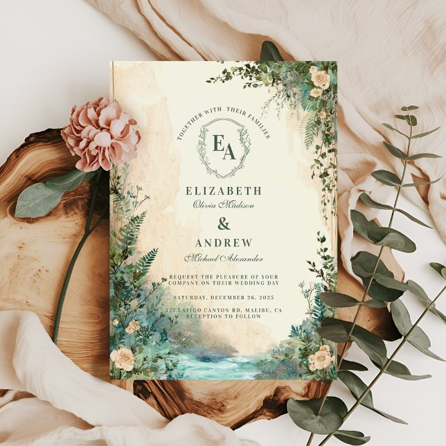 Invitation Fairytale Woodland Outdoor Boho Mariage (Créateur téléchargé)