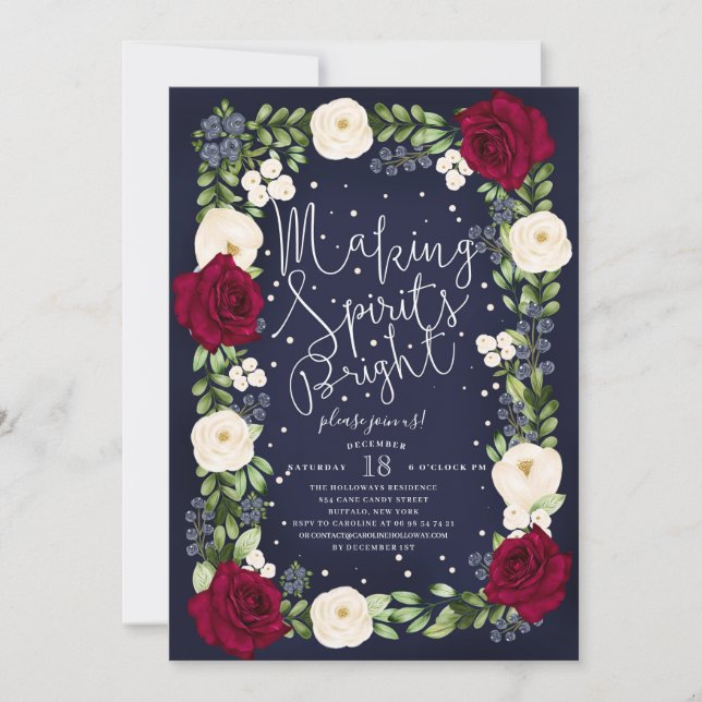 Invitation Faisant à spiritueux la fête de vacances (Devant)