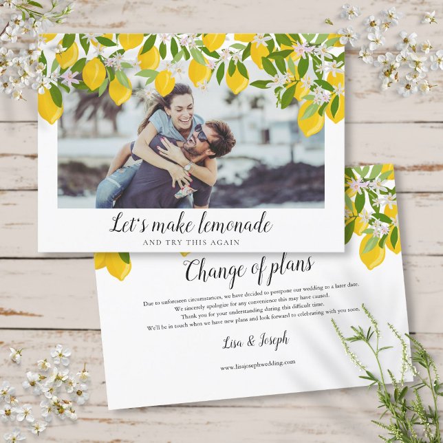 Invitation Faisons de la limonade Changez la date Photo (Lets Make Lemonade Change the Date Photo Invitation)
