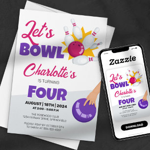 Invitation Faisons du Bowling Anniversaire Bowling Enfants