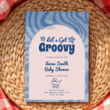 faisons du groove garçon rétro bébé shower bleu 