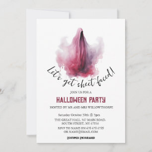 Invitation Faisons face à la feuille Adult Halloween Fantôme 