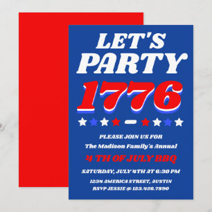 Invitation Faisons la fête 1776 Evénement USA 250