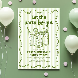 Invitation Faisons la Fête - Anniversaire Adulte Gin