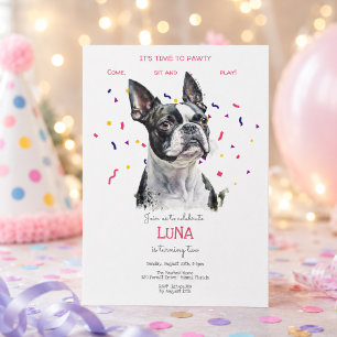 Invitation Faisons la fête, anniversaire de chien