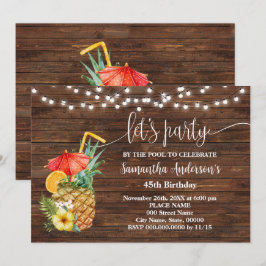 Invitation Faisons la fête au bord de la piscine Adultes Anni