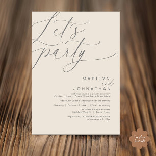Invitation Faisons la fête avec joie après le dîner Mariage