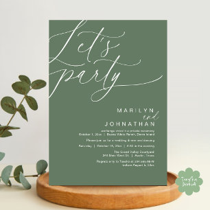 Invitation Faisons la fête avec joie après le dîner Mariage