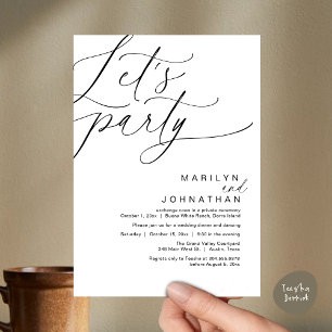 Invitation Faisons la fête avec joie après le dîner Mariage